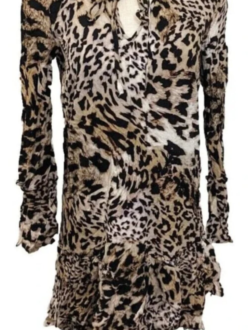Banana Republic Dress Animal Swing Ruffle sleeves dress:xs Petite